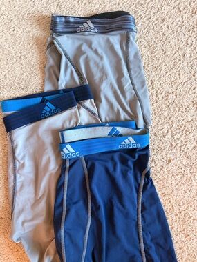 adidas Three-Pack Athletic Boxer Brief in Navy and Light Gray